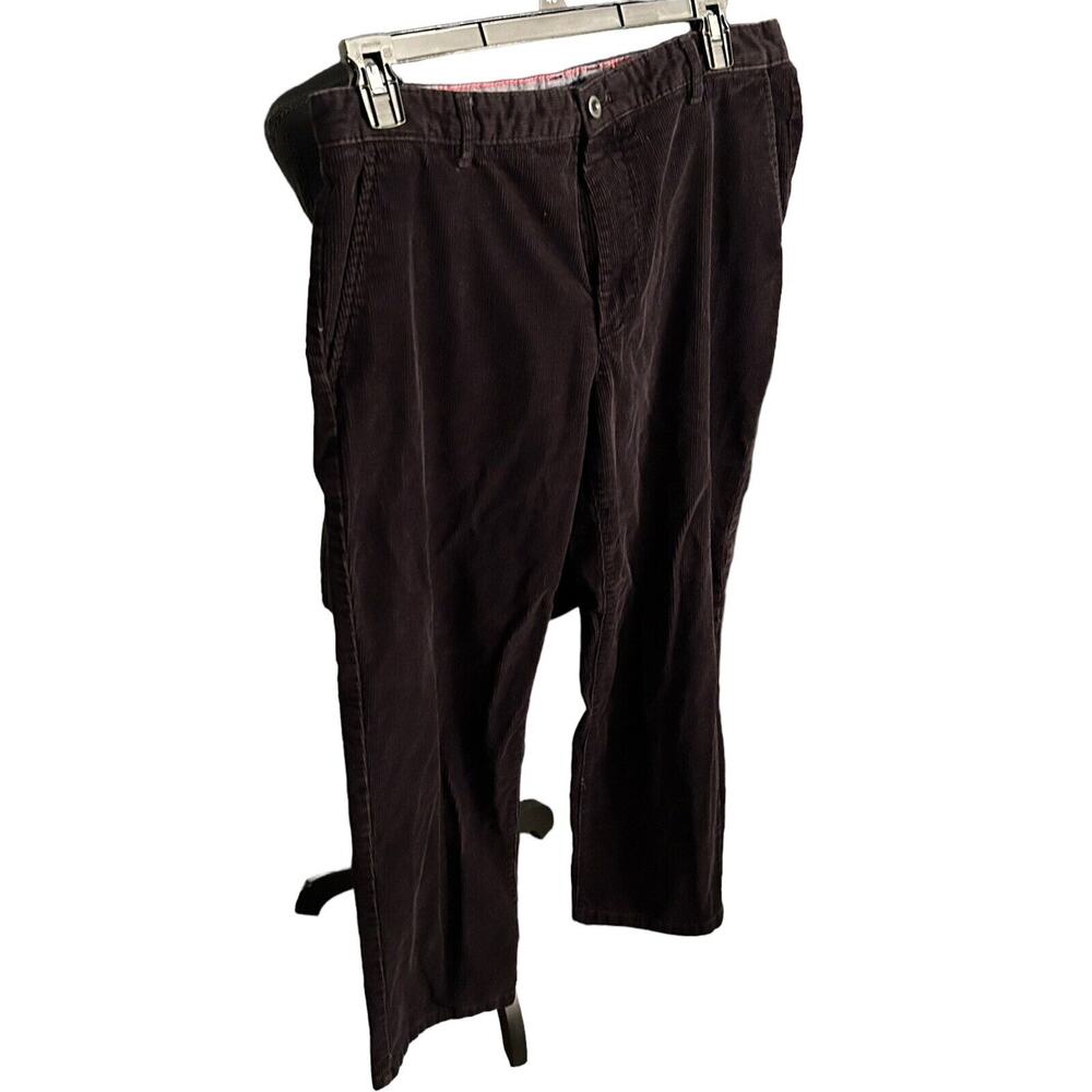 IZOD Men's Black Pleated Front Corduroy Straight Fit Pants 36X32 - Picture 2 of 4
